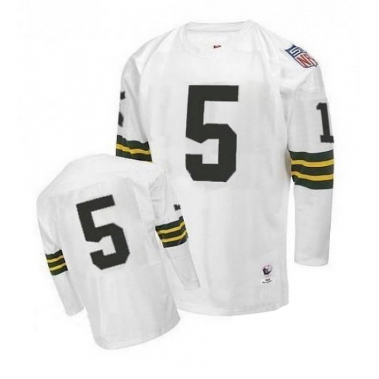 Mitchell and Ness Green Bay Packers 5 Paul Hornung Authentic White Throwback NFL Jersey