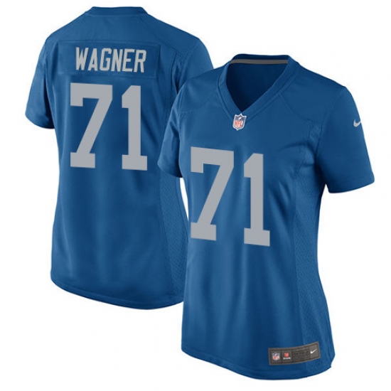 Women's Nike Detroit Lions 71 Ricky Wagner Game Blue Alternate NFL Jersey