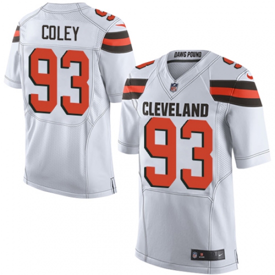 Men's Nike Cleveland Browns 93 Trevon Coley Elite White NFL Jersey