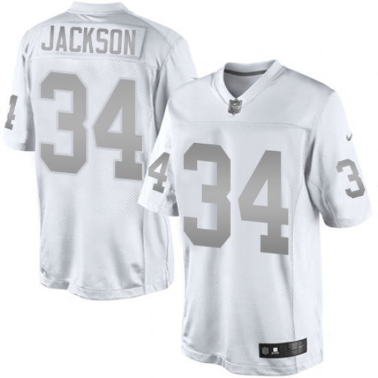 Men's Nike Oakland Raiders 34 Bo Jackson Limited White Platinum NFL Jersey