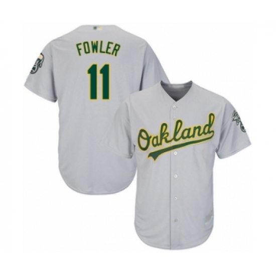 Youth Oakland Athletics 11 Dustin Fowler Authentic Grey Road Cool Base Baseball Player Jersey