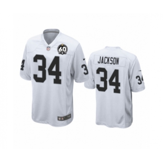 Youth Oakland Raiders 34 Bo Jackson Game 60th Anniversary White Football Jersey