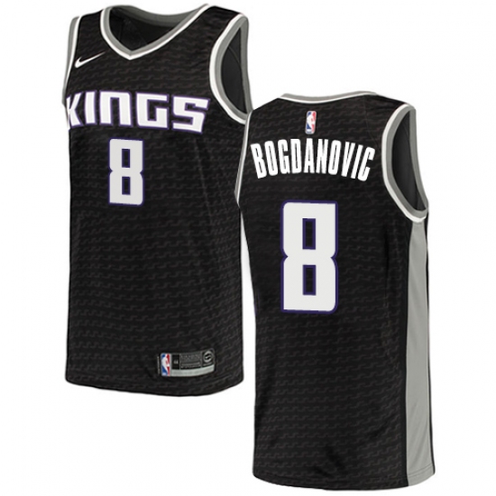 Youth Nike Sacramento Kings 8 Bogdan Bogdanovic Swingman Black NBA Jersey Statement Edition