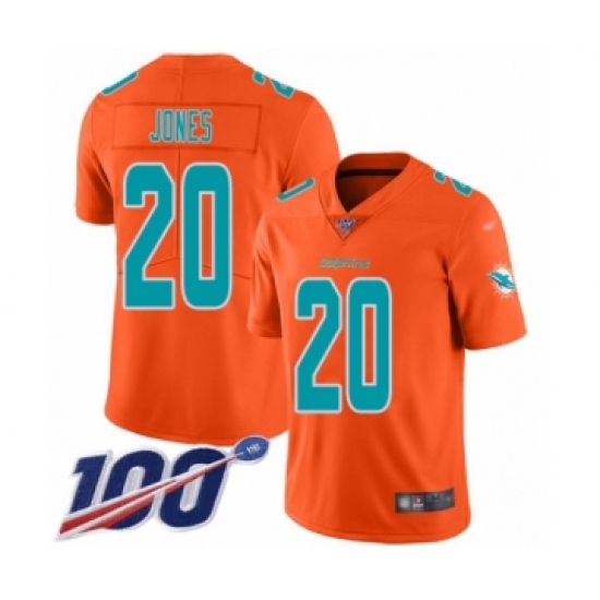 Men's Miami Dolphins 20 Reshad Jones Limited Orange Inverted Legend 100th Season Football Jersey