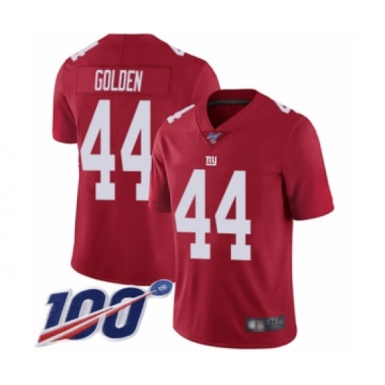 Men's New York Giants 44 Markus Golden Red Limited Red Inverted Legend 100th Season Football Jersey