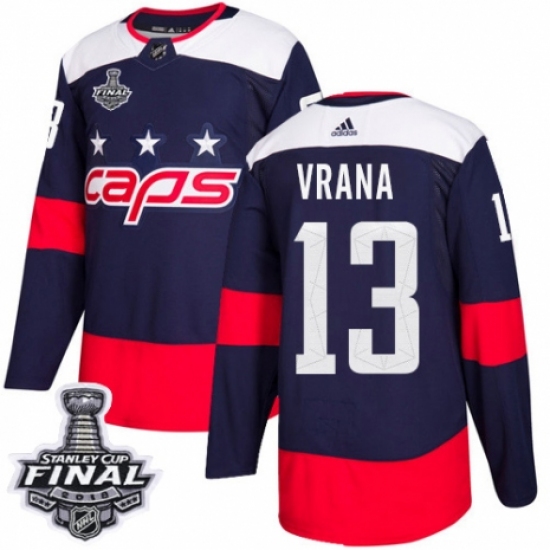 Youth Adidas Washington Capitals 13 Jakub Vrana Authentic Navy Blue 2018 Stadium Series 2018 Stanley Cup Final NHL Jersey