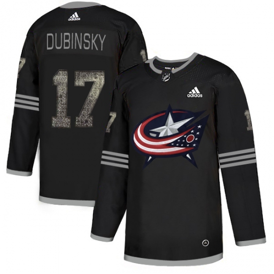 Men's Adidas Columbus Blue Jackets 17 Brandon Dubinsky Black Authentic Classic Stitched NHL Jersey