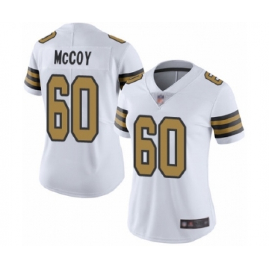 Women's New Orleans Saints 60 Erik McCoy Limited White Rush Vapor Untouchable Football Jersey