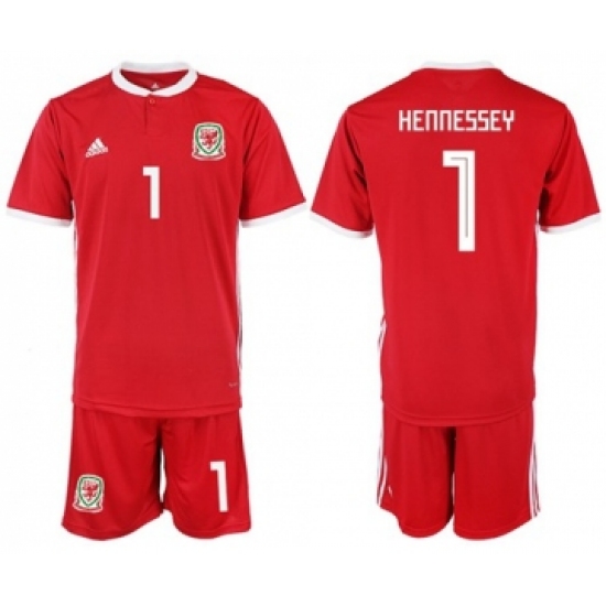 Wales 1 Hennessey Red Home Soccer Club Jersey