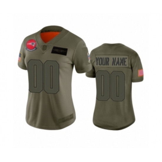 Women's New England Patriots Customized Camo 2019 Salute to Service Limited Jersey