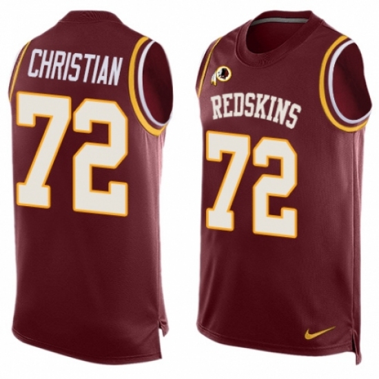 Men's Nike Washington Redskins 72 Geron Christian Limited Red Player Name & Number Tank Top NFL Jersey