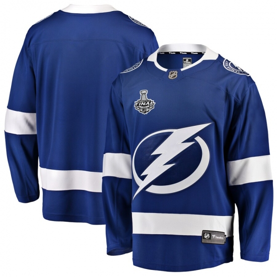 Men's Tampa Bay Lightning Fanatics Branded Blue Blank 2020 Stanley Cup Final Bound Home Breakaway Jersey