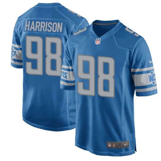 Men's Nike Detroit Lions 98 Damon Harrison Game Blue Team Color NFL Jersey