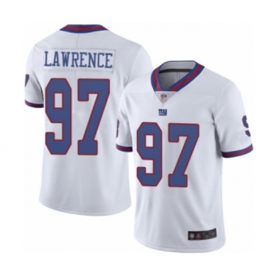 Men's New York Giants 97 Dexter Lawrence Elite White Rush Vapor Untouchable Football Jersey