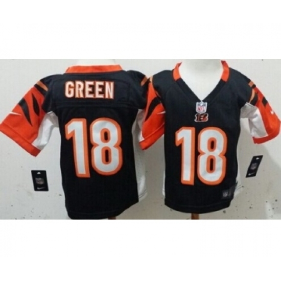 Nike Cincinnati Bengals 18 A.J. Green Black Toddlers Jersey