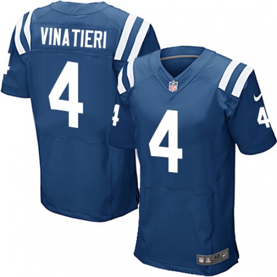 Men's Nike Indianapolis Colts 4 Adam Vinatieri Elite Royal Blue Team Color NFL Jersey