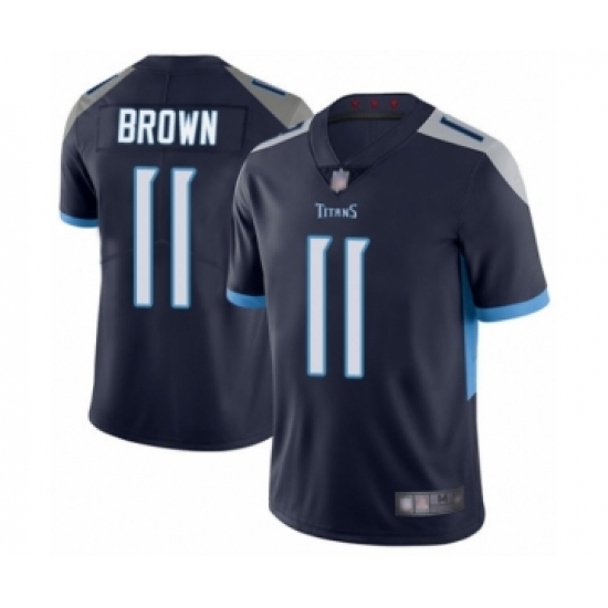 Men's Tennessee Titans 11 A.J. Brown Navy Blue Team Color Vapor Untouchable Limited Player Football Jersey