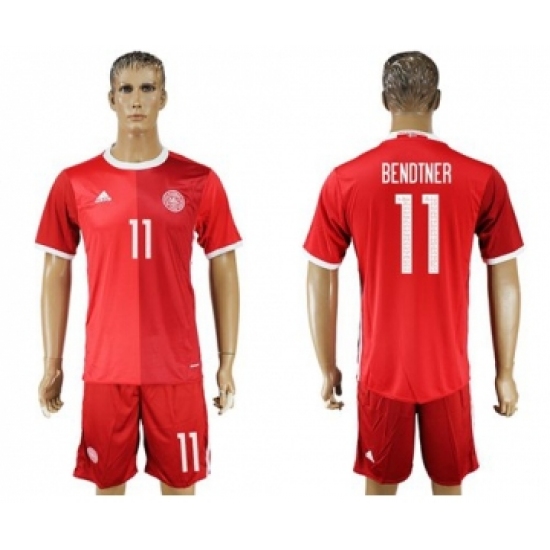 Danmark 11 Bendtner Red Home Soccer Country Jersey