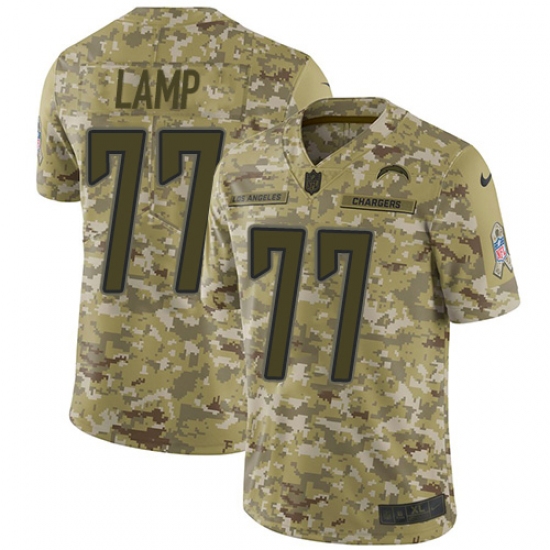 Men's Nike Los Angeles Chargers 77 Forrest Lamp Limited Camo 2018 Salute to Service NFL Jersey