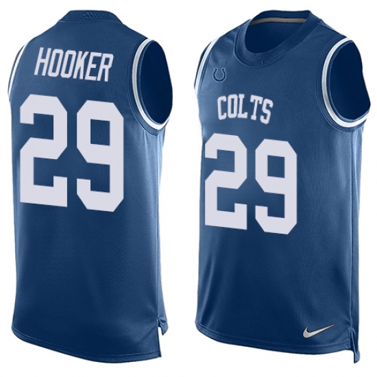 Men's Nike Indianapolis Colts 29 Malik Hooker Limited Royal Blue Player Name & Number Tank Top NFL Jersey