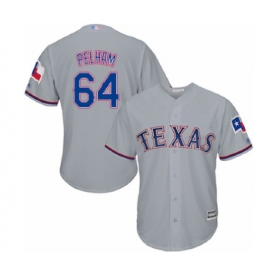 Youth Texas Rangers 64 C.D. Pelham Authentic Grey Road Cool Base Baseball Player Jersey