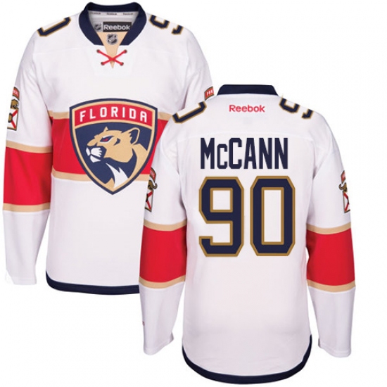 Youth Reebok Florida Panthers 90 Jared McCann Authentic White Away NHL Jersey