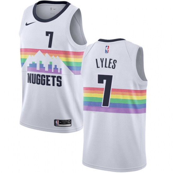 Youth Nike Denver Nuggets 7 Trey Lyles Swingman White NBA Jersey - City Edition