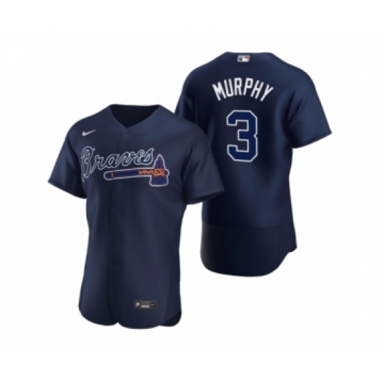 Men's Atlanta Braves 3 Dale Murphy Nike Navy Authentic 2020 Alternate Jerseys