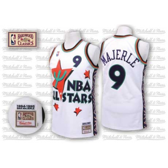 Men's Adidas Phoenix Suns 9 Dan Majerle Authentic White 1995 All Star Throwback NBA Jersey