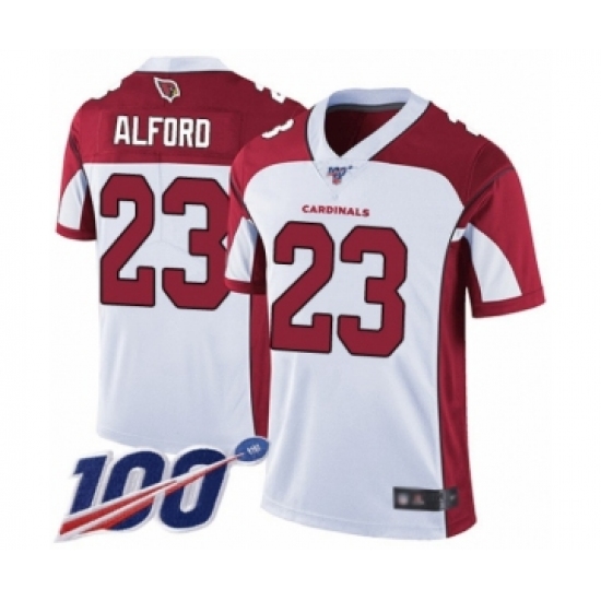 Youth Arizona Cardinals 23 Robert Alford White Vapor Untouchable Limited Player 100th Season Football Jersey