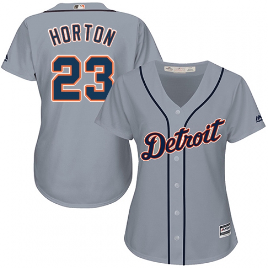 Women's Majestic Detroit Tigers 23 Willie Horton Authentic Grey Road Cool Base MLB Jersey