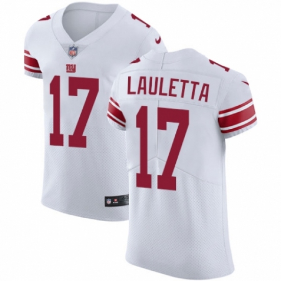 Men's Nike New York Giants 17 Kyle Lauletta White Vapor Untouchable Elite Player NFL Jersey