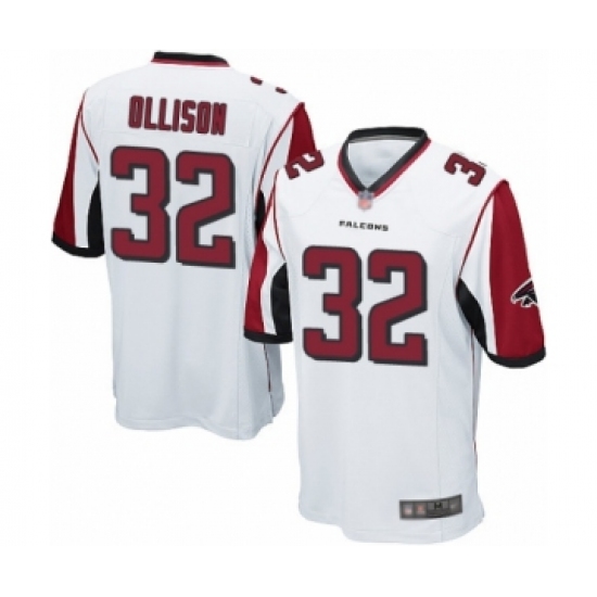 Men's Atlanta Falcons 32 Qadree Ollison Game White Football Jersey