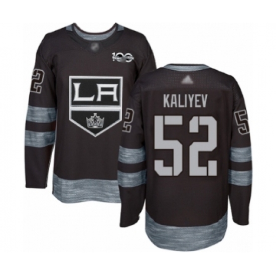 Men's Los Angeles Kings 52 Arthur Kaliyev Authentic Black 1917-2017 100th Anniversary Hockey Jersey