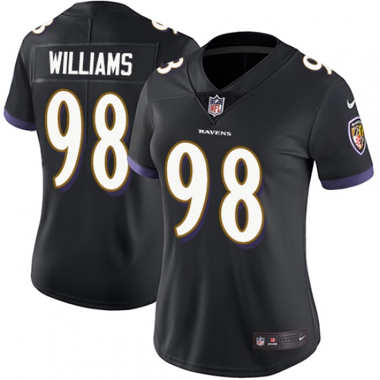 Women's Nike Baltimore Ravens 98 Brandon Williams Black Alternate Vapor Untouchable Limited Player NFL Jersey