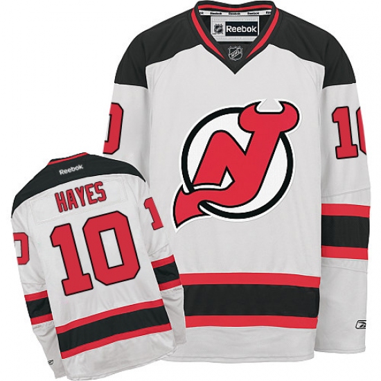 Women's Reebok New Jersey Devils 10 Jimmy Hayes Authentic White Away NHL Jersey