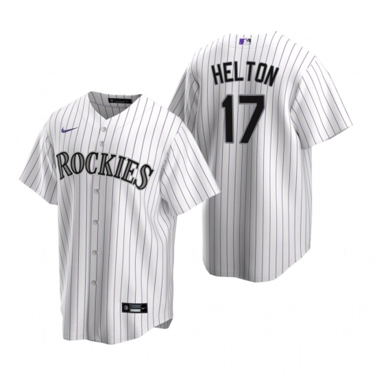 Men's Nike Colorado Rockies 17 Todd Helton White Home Stitched Baseball Jersey