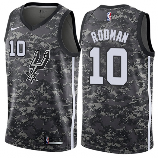 Men's Nike San Antonio Spurs 10 Dennis Rodman Swingman Camo NBA Jersey - City Edition