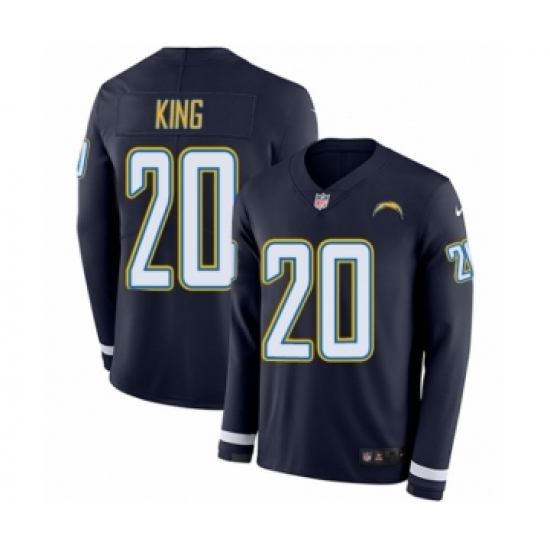 Youth Nike Los Angeles Chargers 20 Desmond King Limited Navy Blue Therma Long Sleeve NFL Jersey