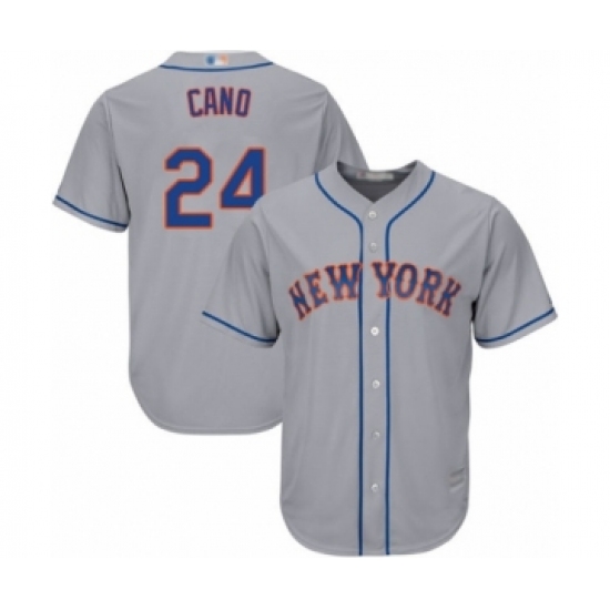 Youth New York Mets 24 Robinson Cano Authentic Grey Road Cool Base Baseball Jersey