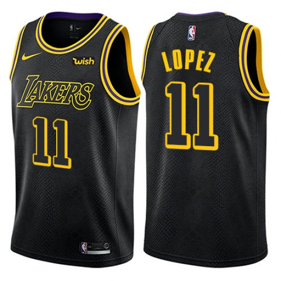 Women's Nike Los Angeles Lakers 11 Brook Lopez Swingman Black NBA Jersey - City Edition