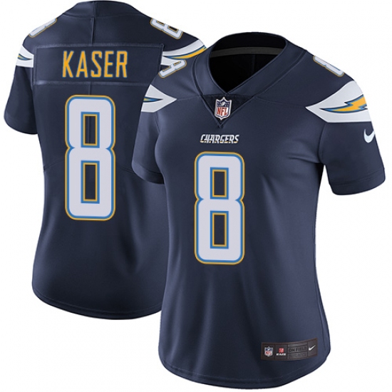 Women's Nike Los Angeles Chargers 8 Drew Kaser Elite Navy Blue Team Color NFL Jersey