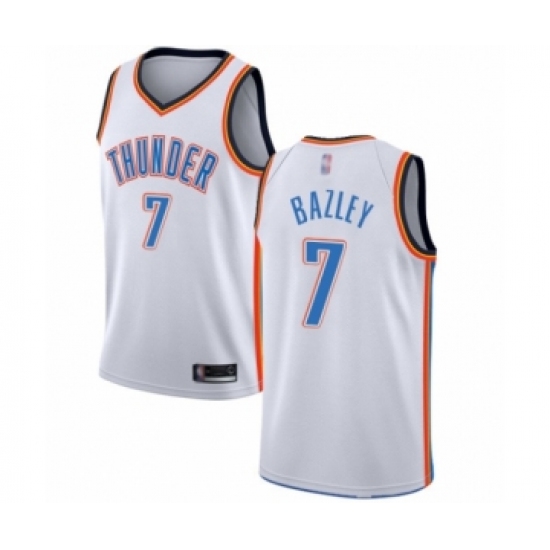 Men's Oklahoma City Thunder 7 Darius Bazley Authentic White Basketball Jersey - Association Edition