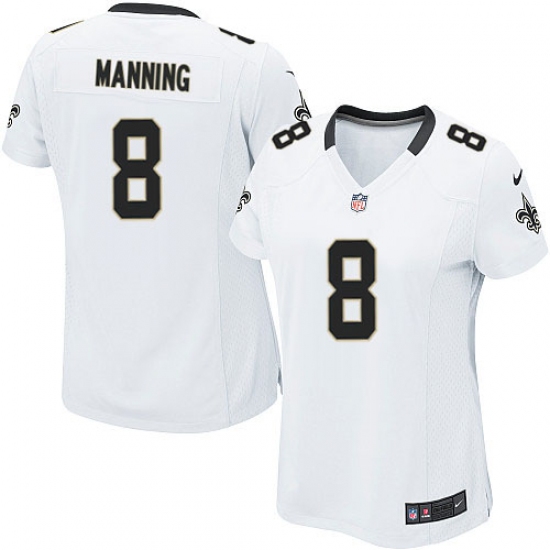 Women's Nike New Orleans Saints 8 Archie Manning Game White NFL Jersey