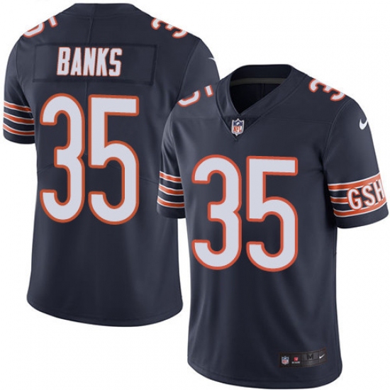 Youth Nike Chicago Bears 35 Johnthan Banks Navy Blue Team Color Vapor Untouchable Limited Player NFL Jersey