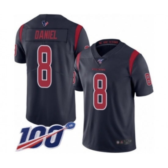 Men's Houston Texans 8 Trevor Daniel Limited Navy Blue Rush Vapor Untouchable 100th Season Football Jersey