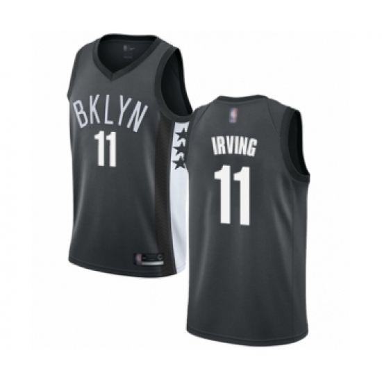 Women's Brooklyn Nets 11 Kyrie Irving Authentic Gray Basketball Jersey Statement Edition