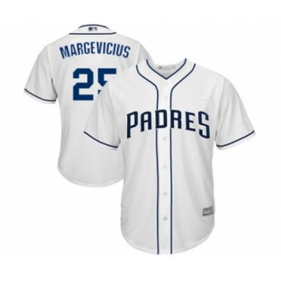 Youth San Diego Padres 25 Nick Margevicius Authentic White Home Cool Base Baseball Player Jersey