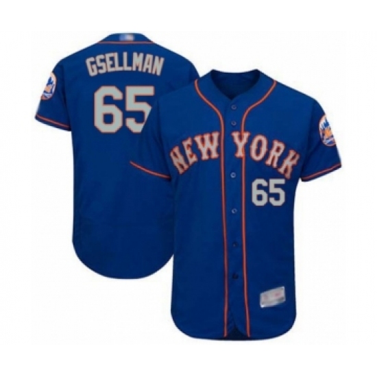 Men's New York Mets 65 Robert Gsellman Royal Gray Alternate Flex Base Authentic Collection Baseball Player Jersey