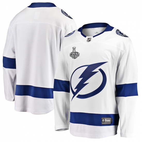 Men's Tampa Bay Lightning Fanatics Branded White Blank 2020 Stanley Cup Final Bound Away Breakaway Jersey